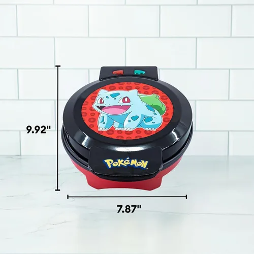 Vista 3 de Uncanny Brands Máquina de gofres Pokémon Bulbasaur - Haz gofres Bulbasaur - Electrodoméstico de cocina