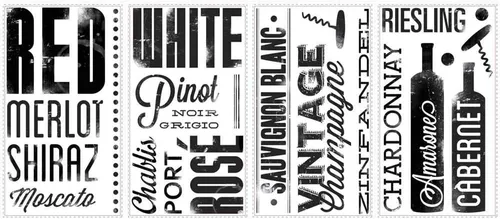 Vista 5 de RoomMates RMK2649SCS Wine Lovers - Calcomanías de pared para despegar y pegar, color negro