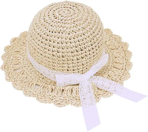 Vista 3 de Sombrero de paja para el sol con lazo, para la playa y el verano