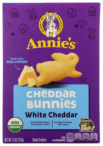 Vista 6 de Annie's Organic Cheddar Bunnies - Conejitos horneados de queso cheddar, Graham Snacks