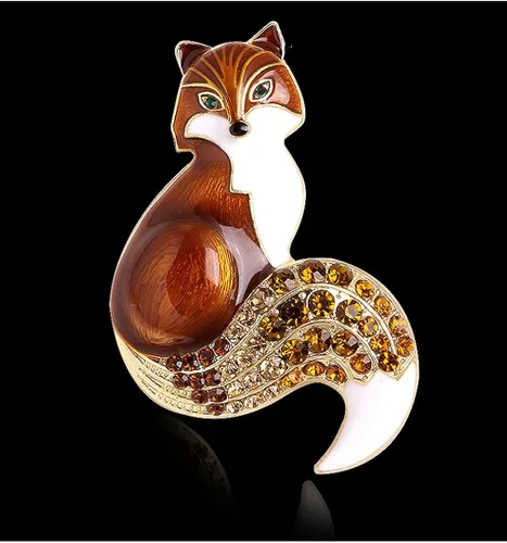 Vista 2 de Lindo Animal esmalte Fox Broche Pines Accesorio para Mochilas Insignias Sombreros Bolsas para Mujeres Niñas Niños