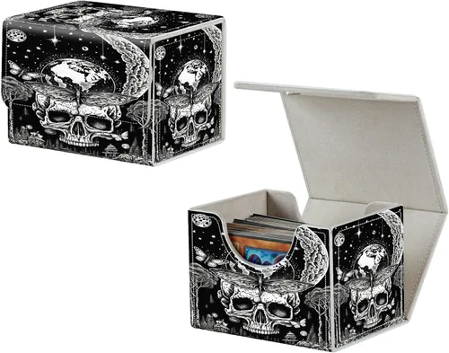 Vista 9 de MTG Commander - Caja de cartas intercambiables, más de 100 tarjetas con funda con funda de piel sintética, caja de almacenamiento de tarjetas