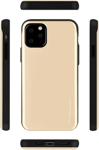 Vista 7 de GOOSPERY Sky Slide - Funda para Apple iPhone 11 Pro (5.8 pulgadas), doble capa con tarjetero y cartera, color dorado