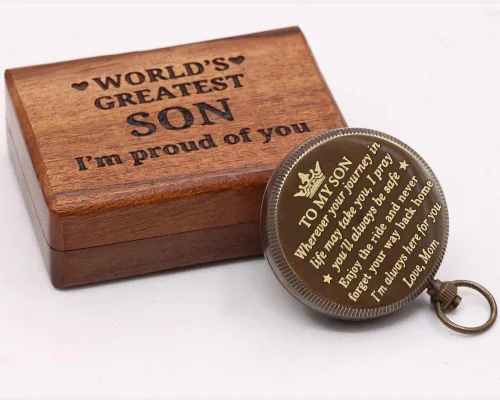 Vista 10 de Compass Gift for Mom/Dad, Vintage Engraved Pocket Compass Customized Gifts for Women/Men, Boy, Girl, Son, Daughter, Grandson & Granddaughter