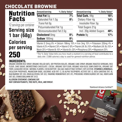 Vista 6 de CLIF BAR S - Barras energéticas - Brownie de chocolate hecho con avena orgánica, alimento a base de plantas, vegetariano, Kosher