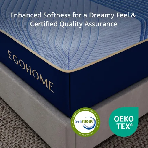 Vista 7 de EGOHOME Colchón individual de 12 pulgadas en una caja, espuma viscoelástica de gel de cobre para un sueño fresco, sin fibra de vidrio, alivio