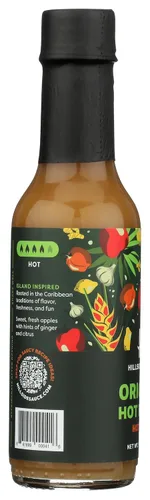 Vista 6 de Hillside Harvest Salsa picante original de pimiento picante, gourmet, hecha a mano, especias y cítricos, nivel de calor medio a picante, en caja