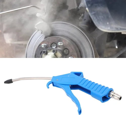 Vista 5 de Pistola de soplado de aire, Boquilla de aire doblada con protector de goma, Accesorios para compresores de aire neumáticos, Herramienta de limpieza