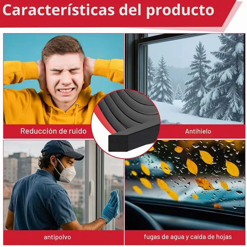 Vista 5 de Pangda Tira de sellado de goma rectangular de 20 pies con cinta autoadhesiva, 0.75 pulgadas de ancho x 0.5 pulgadas de alto, burlete de goma