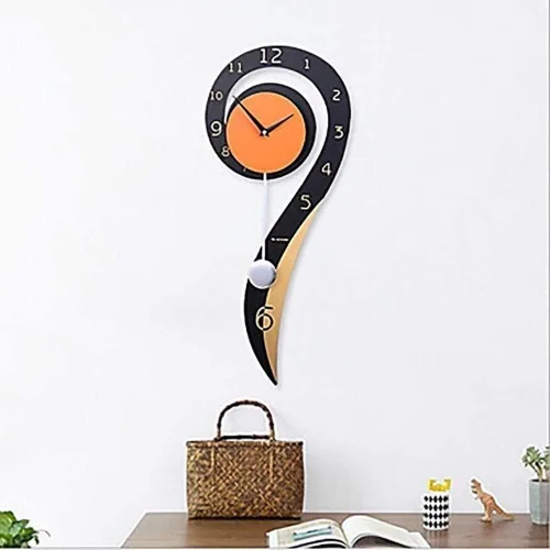 Vista 5 de Home Decoration Clock Creative Wall Clock Modern Contemporary Wooden Metal Interior for Kitchen Bedroom Living Room Office Clocks Wall