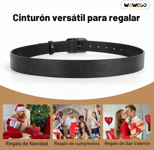 Vista 6 de Cinturón de cuero para mujer de flor vintage para jeans vestido de moda cinturón cinturones de señoras con hebilla negra 01-Negro