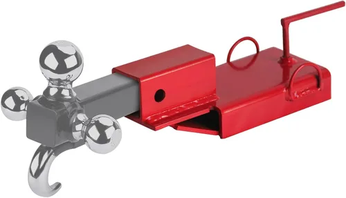 Vista 5 de Accesorio de enganche de remolque para montacargas, adaptador de remolque receptor de 2 pulgadas con cadena roja