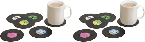 Vista 4 de Gift Republic - Posavasos retro de vinilo, posavasos para bebidas geniales, gran idea de regalo para inauguración de casa, idea de regalo