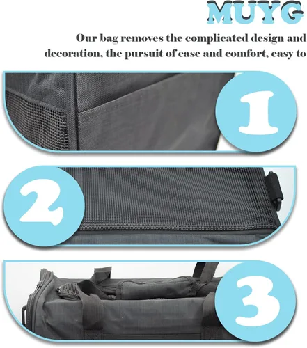 Vista 4 de Transportador de viaje para gatos, de lados suaves, ventilado, transpirable, plegable, transportador suave aprobado por aerolíneas para perros