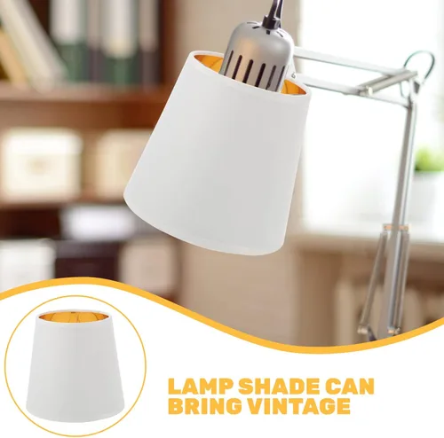 Vista 9 de Pantalla de lámpara con clip, pantalla de lámpara de mesa, mini decoración, pantalla de barril, pantalla rústica, marrón, escritorio, rejilla