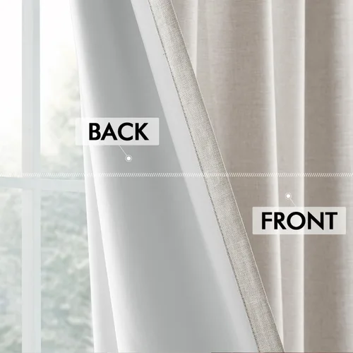Vista 7 de MIULEE Cortinas Plisadas Opacas de 84 Pulgadas de Largo, Cortinas Plisadas de Lino para Dormitorio con Ganchos Aislamiento Térmico Reducción