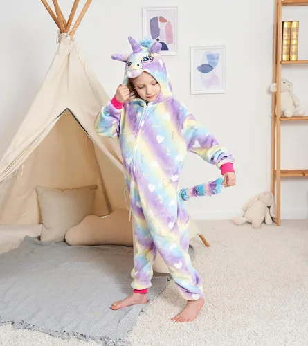 Vista 2 de Pijama de una pieza de unicornio para niños, disfraz de Halloween