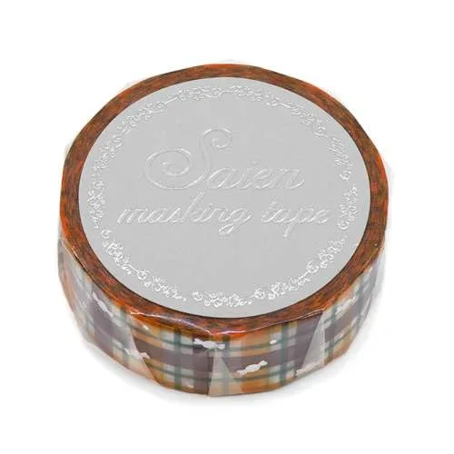 Vista 2 de SAIEN UR-3067 Halloween Check Masking Tape, 0.6 inches (15 mm) x 26.4 ft (7 m)
