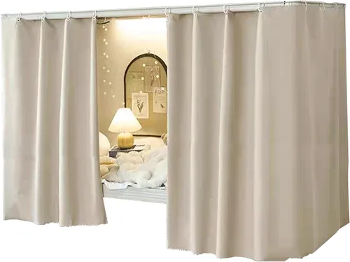 Vista 18 de Cortinas de gasa bonitas genéricas para litera con dosel de cama con encaje, 2 paneles, aguacate