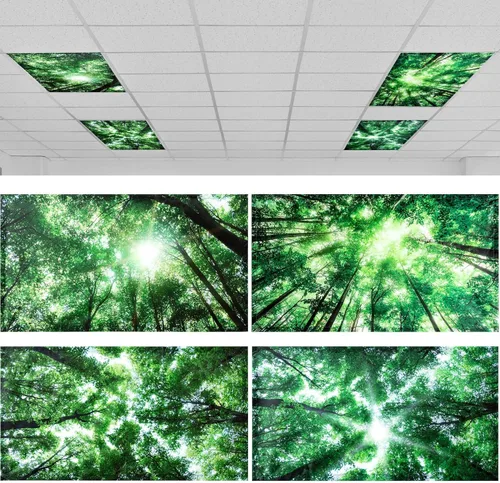 Vista 14 de ROCEEI Paquete de 4 cubiertas de luz fluorescente para luces de techo, 4 x 2 pies, cubiertas magnéticas de luz para aula, oficina, hogar, escuela