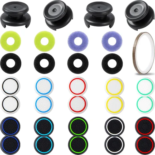 Vista 9 de Accesorios de control para PS5 Pulgar Grips Tapas de joystick con extensor de pulgar alto, cubiertas de repuesto para joystick, anillos de precisión