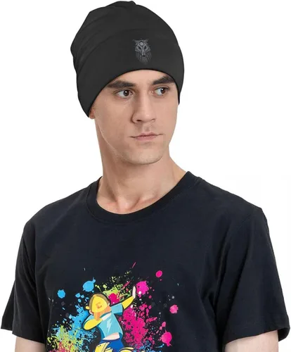 Vista 2 de Viking Celtic Wolf Fenrir - Gorro de punto fino con estampado 3D de mito nórdico