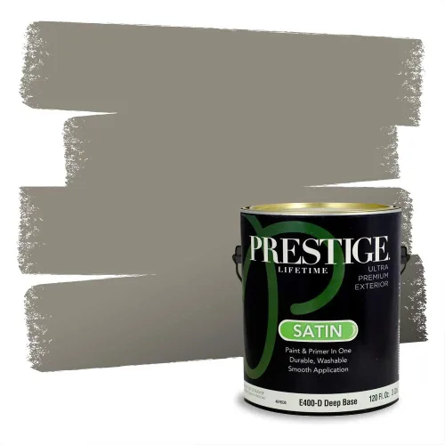 Vista 214 de Prestige Paints - Pintura exterior e imprimación en uno, 1 galón, plano, compatibilidad comparable con el color menta «Whipped Mint» de Behr