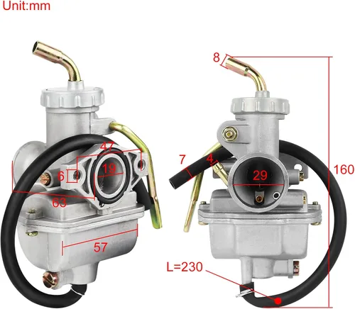 Vista 2 de FLYPIG Carburador con cable de agarre del acelerador para Honda PZ20 XR50R XR70R XR75 XL80S XR80R XL75 XL70 SL70 Z50R XR100R TaoTao NST SunL Kazuma