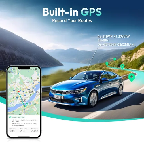 Vista 7 de BOTSLAB Cámara de salpicadero 4k delantera y trasera, monitor de estacionamiento 24/7 con kit cableado, dashcam ultra gran angular de 170°, ADAS