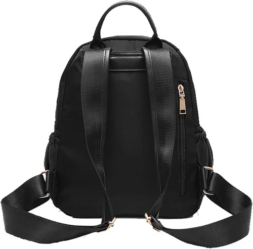 Vista 8 de Wraifa Mochila pequeña Oxford impermeable para mujer, mochila escolar para niñas, 111 Small Size Black, S