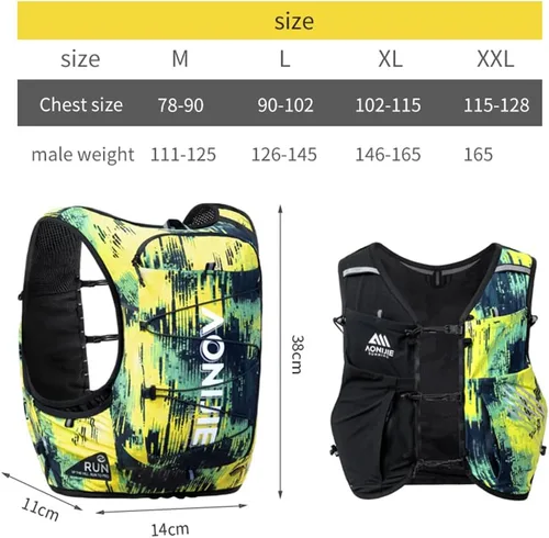 Vista 4 de YOUGLE Chaleco de hidratación para correr, mochila ligera de hidratación para hombres de 10 litros para carreras de maratón de trail running