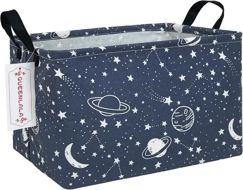 Vista 17 de QUEENLALA Cesta para la colada rectangular/Cesta para la ropa sucia plegable para habitación de niños, para organizar o almacenar, para juguetes