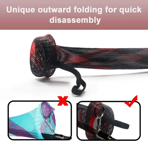 Vista 5 de Funda para caña de pescar – Paquete de 4 calcetines de manga de caña con cordón para mosca, spinning, casting, pesca en el mar