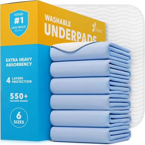 Vista 10 de GREEN LIFESTYLE Almohadillas lavables – Almohadillas reutilizables de gran absorción para incontinencia para niños, adultos, ancianos y mascotas