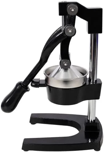 Vista 6 de Cast Iron Citrus Juicer, Extra-Large Commercial Grade Manual Hand Press, Heavy Duty Countertop Squeezer for Fresh Orange Juice (Black)