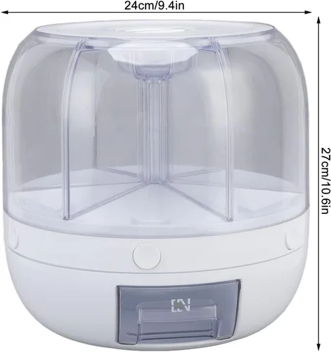 Vista 2 de Dispensador de arroz, dispensador de granos, 6 rejillas, dispensador de PP, organizador de almacenamiento de granos para cocina doméstica (#2)