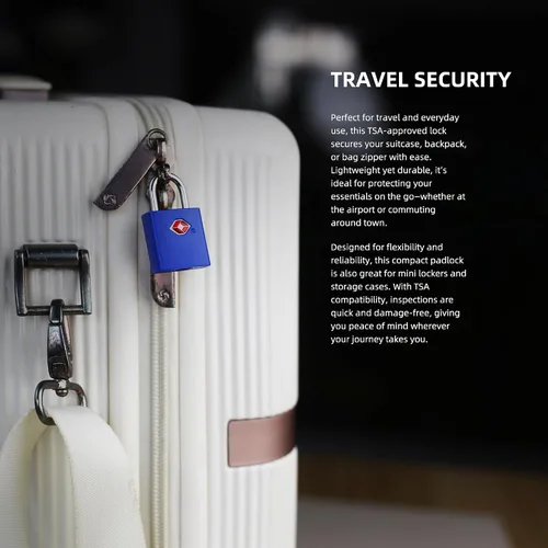 Vista 5 de Candados de equipaje aprobados por la TSA, candado pequeño con llave, cerraduras TSA para equipaje, candados con llave para maleta, seguro de viaje