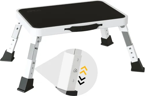 Vista 9 de BONTEC Taburete plegable, taburete de metal ajustable de 3 niveles, 330