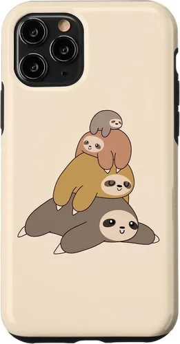 Vista 29 de Sloth Stack Cartoon Graphic Design Cute Doodle Phone Case for iPhone 17