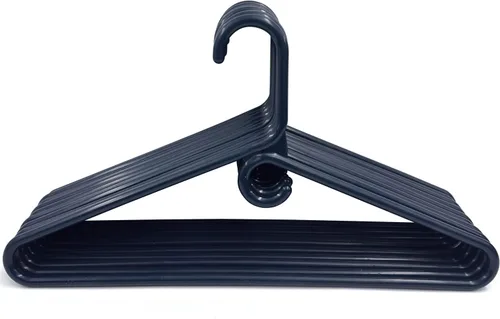 Vista 8 de Perchas para ropa de plástico, paquete de 10 perchas de plástico resistentes que ahorran espacio, perchas para pantalones para organización