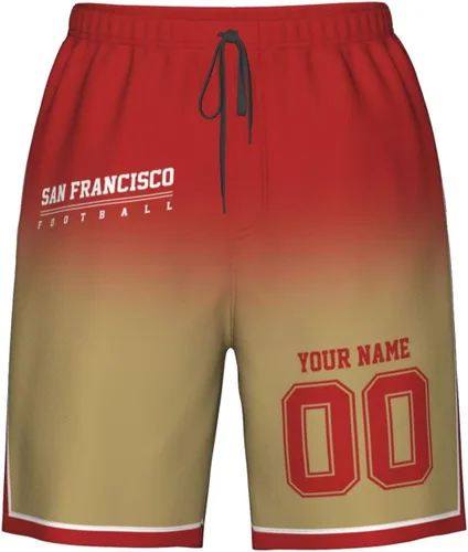 Vista 32 de Pantalones cortos de playa personalizados de fútbol para hombre, de secado rápido, personalizados con cualquier nombre y número, regalos