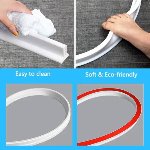Vista 7 de Umbral de ducha de 39 pulgadas, barrera de agua plegable, sistema de retención de tapón de agua, separación seca y húmeda para baño, cocina y más