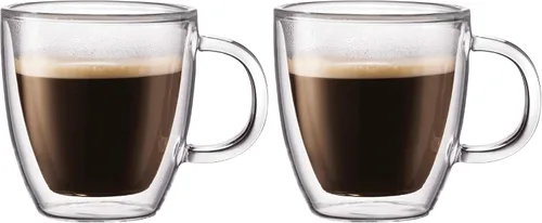Vista 12 de Little World Taza de café de vidrio de doble pared de 8.5 oz con asa, juego 8.5 onzas