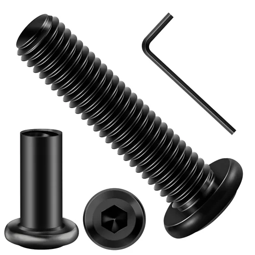 Vista 57 de Mywish M5 x 8mm 20 piezas de tornillos de cabeza plana con rosca hexagonal, pernos de acero inoxidable 304 para muebles con rosca completa, óxido