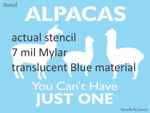 Vista 2 de Plantillas de Joanie Alpaca Can't Have Just One Llama Baby Farm Ranch Art Craft Farmhouse Hobby DIY Letreros reutilizables Mylar