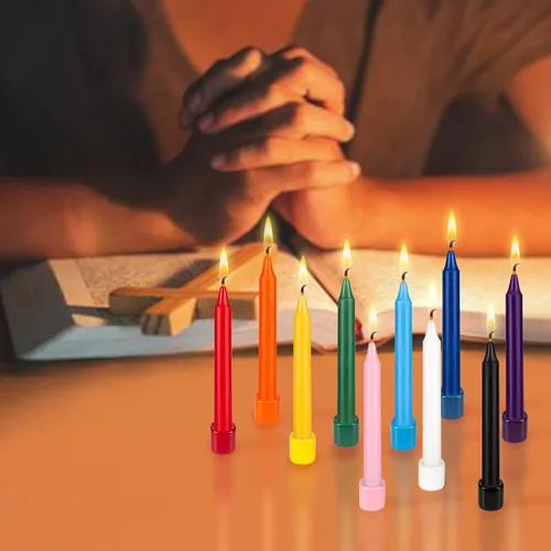 Vista 4 de Mega Candles Mini vela de hechizo con carillón cónico, 20 unidades, 4 x 1/2 Surtido