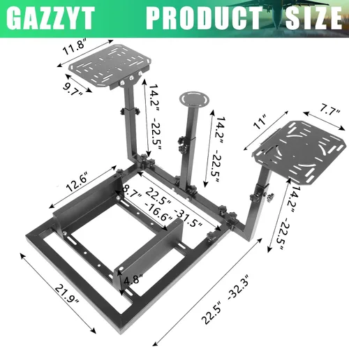Vista 6 de Gazzyt G29 Flight Racing Simulator Cockpit Large Shifter Platform Fit for Logitech G920 G923,Thrustmaster T248,Hotas Warthog X52 X56 without
