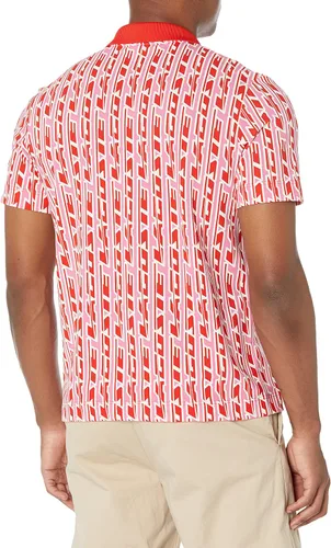 Vista 2 de Lacoste Contemporary Collection's - Polo de manga corta para hombre, ajuste regular, estampado gráfico