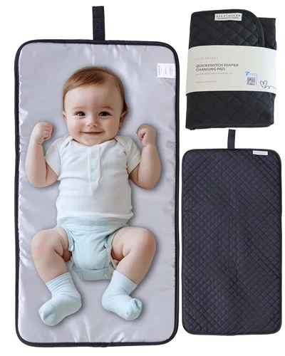 Vista 15 de Lily Miles Cambiador de pañales portátil para bebé, cambiador de pañales con pestillos magnéticos, almohadilla de viaje impermeable para bolsa