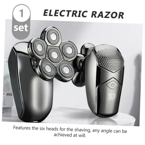 Vista 7 de Beaupretty Afeitadora eléctrica recargable para hombre, 6 cabezales para recortadora de pelo, afeitadora de barba